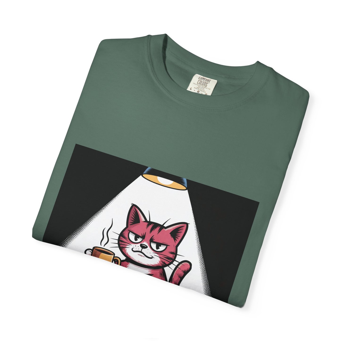 Camiseta divertida de gato y café: "Si valoras tu vida, déjame terminar mi café".