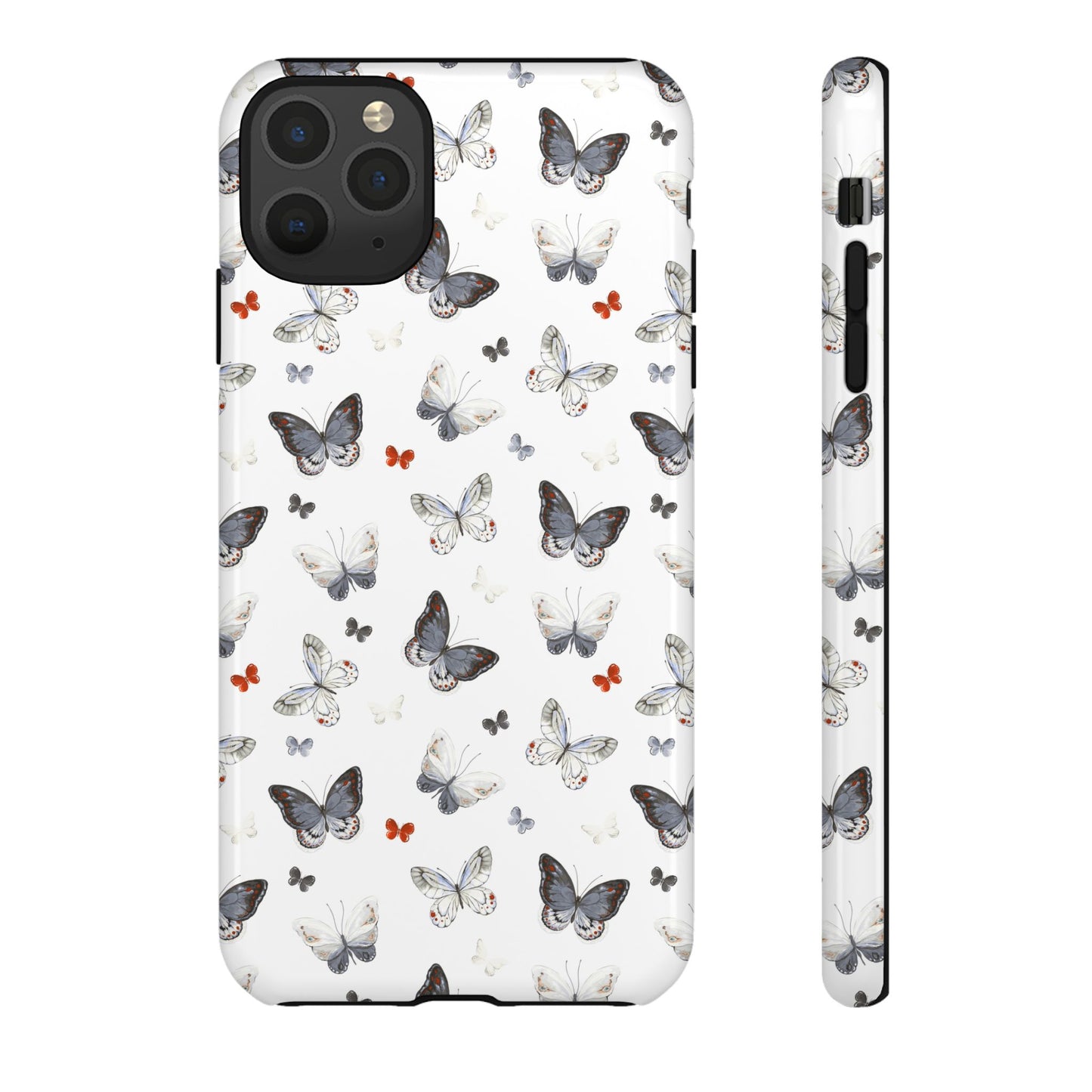 iPhone Butterfly Pattern Tough Phone Case — Protective Floral-Inspired iPhone Case