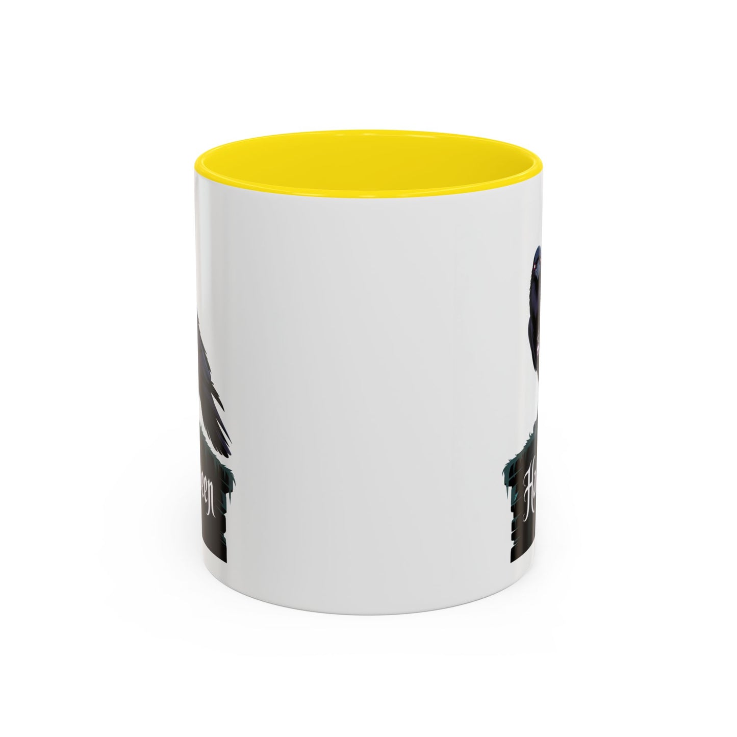 Halloween Raven Coffee Mug, Black Accent Mug, Spooky Drinkware, Unique Gift for Fall, Coffee Lover's Halloween Décor