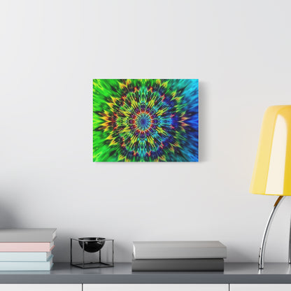 Psychedelic Kaleidoscope Matte Canvas Wall Art — Vibrant Mandala Stretched Canvas