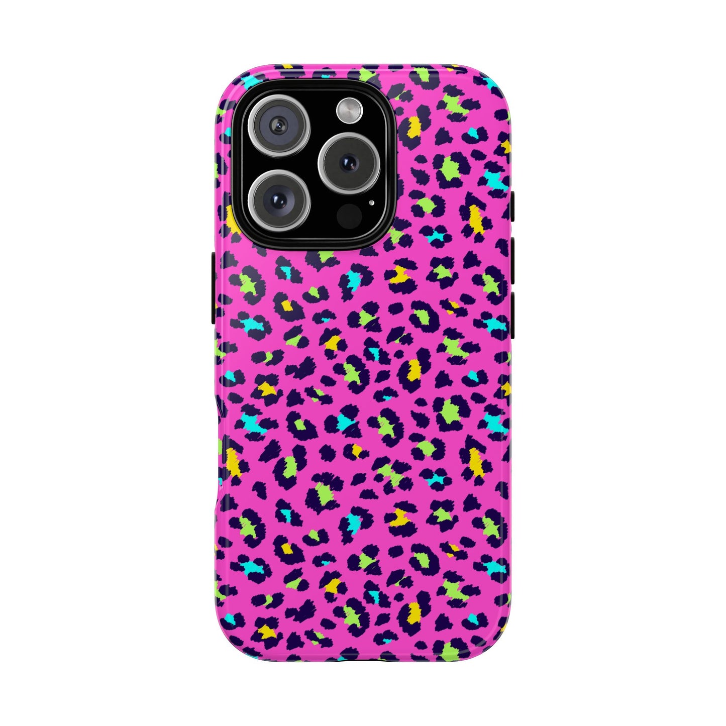 iPhone Pink Neon Leopard Phone Case — Bold Protective iPhone Cover