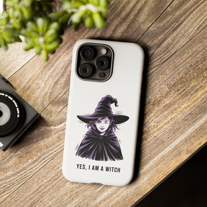 iPhone Yes, I Am a Witch Phone Case — Gothic Witch Illustration Protective Cover