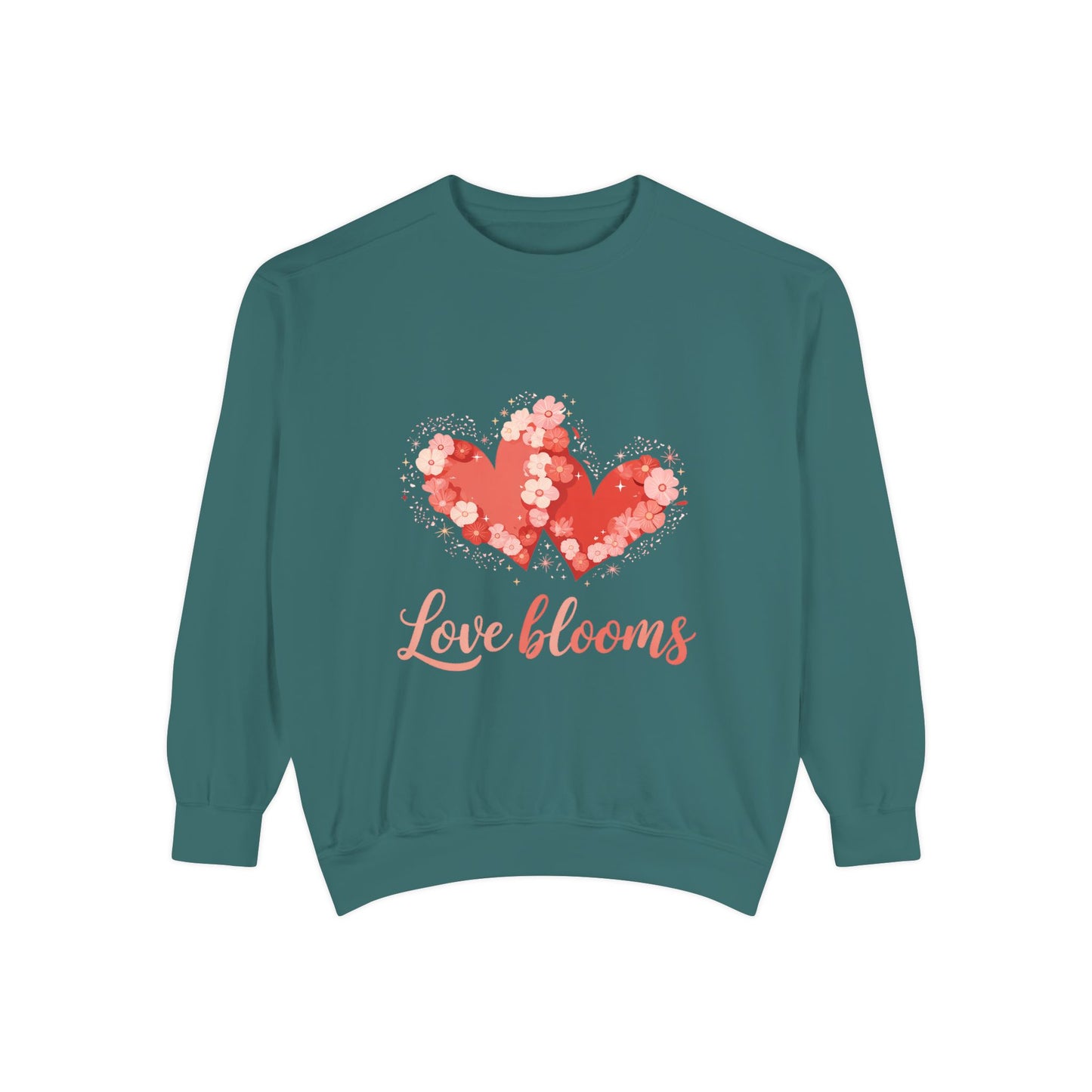 Love Blooms Heart Sweatshirt — Floral Valentine Pullover