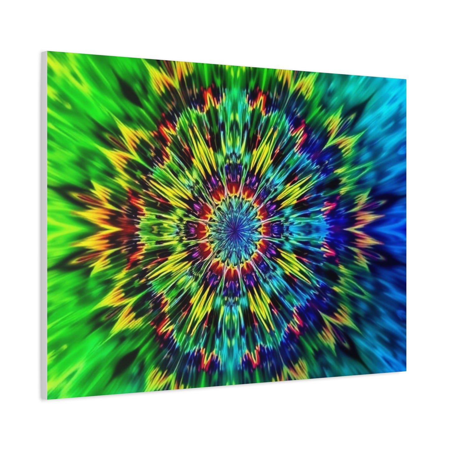 Psychedelic Kaleidoscope Matte Canvas Wall Art — Vibrant Mandala Stretched Canvas
