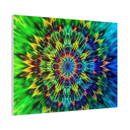 Psychedelic Kaleidoscope Matte Canvas Wall Art — Vibrant Mandala Stretched Canvas