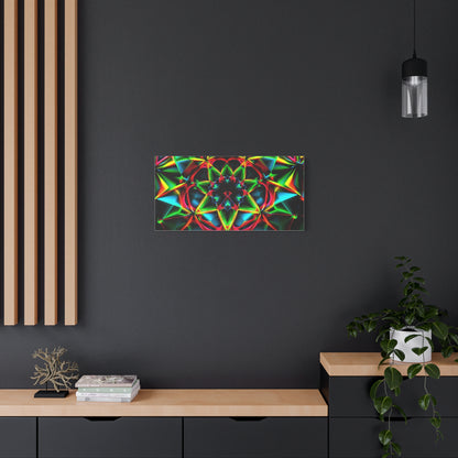 Kaleidoscope Neon Mandala Matte Canvas Wall Art