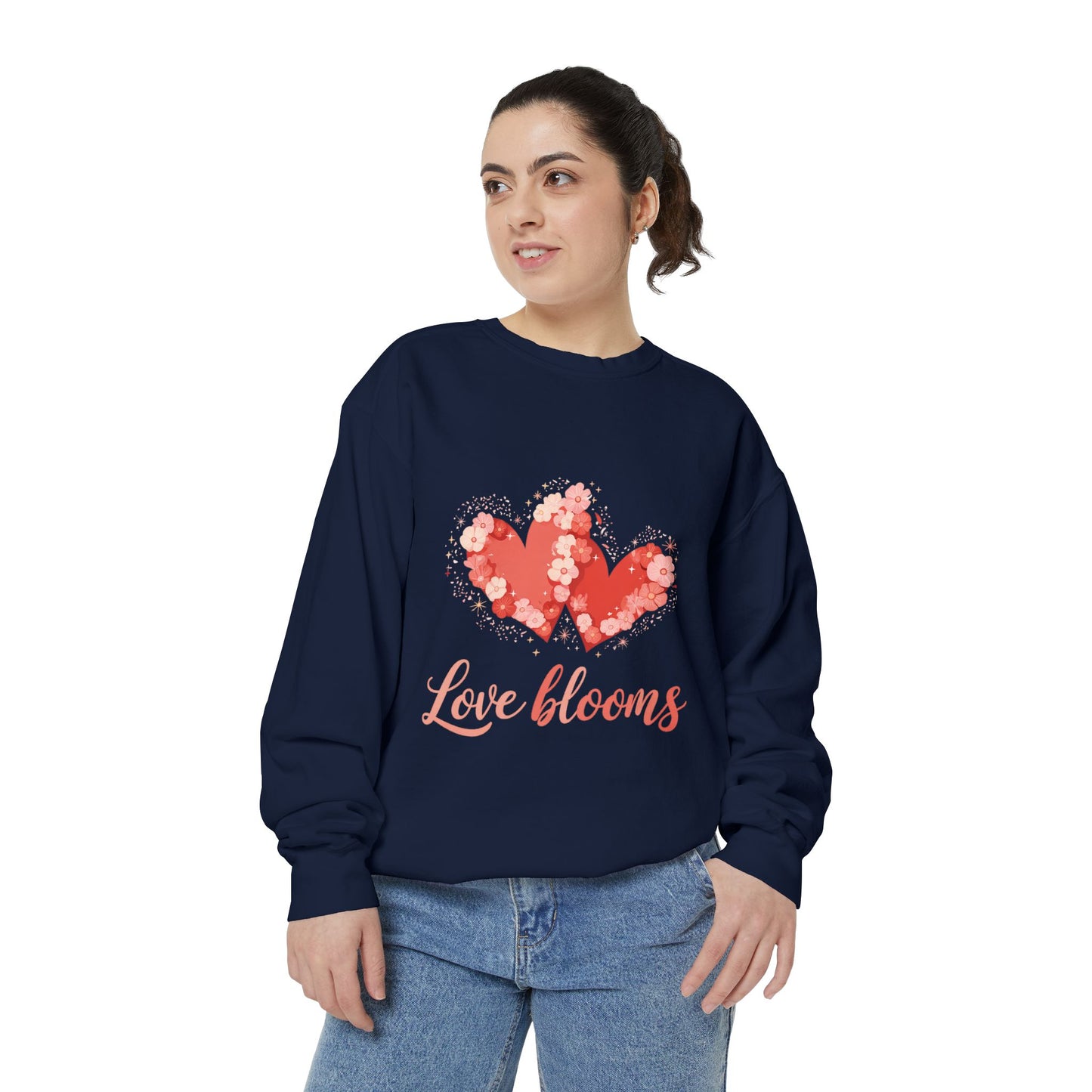 Love Blooms Heart Sweatshirt — Floral Valentine Pullover