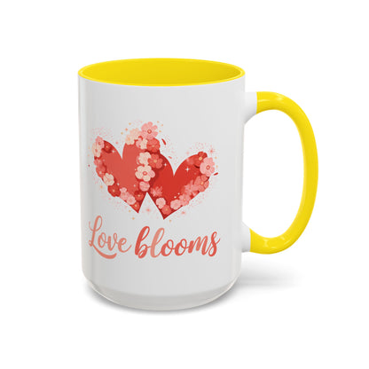 Love Blooms Accent Coffee Mug — Floral Heart 11/15oz
