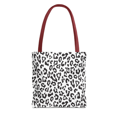 Leopard Print Tote Bag — Black & White All-Over-Print Shopper