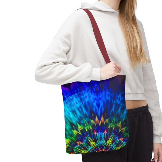 Tie-Dye Kaleidoscope Tote Bag — Vibrant All-Over Print Beach & Market Bag