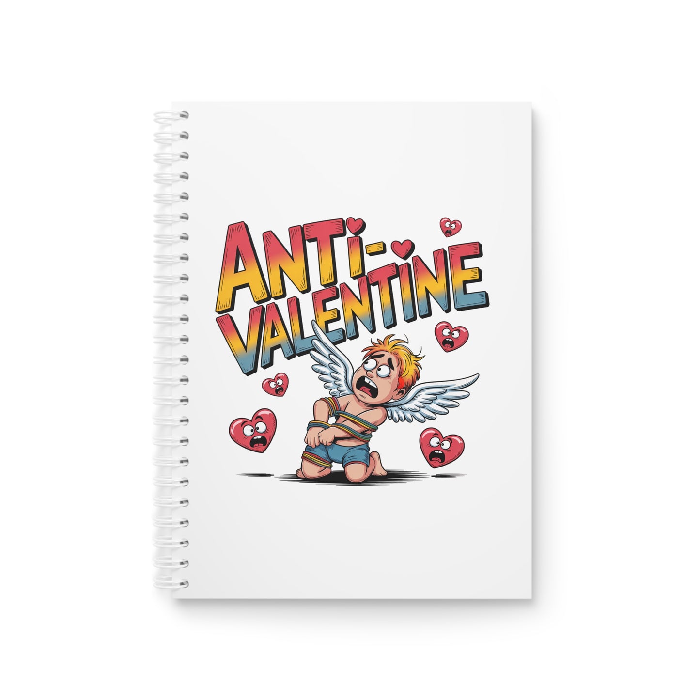 Anti-Valentine Spiral Notebook – Funny Anti-Love Cupid Journal