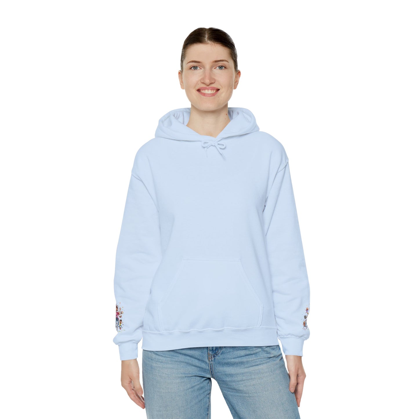 Hoodie – Pullover mit verspielter Illustration von Mutter und Kindern: „Super Mama“