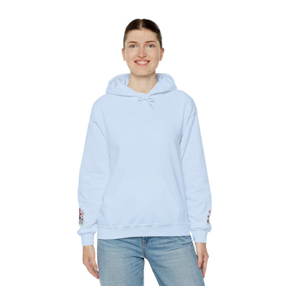 Hoodie – Pullover mit verspielter Illustration von Mutter und Kindern: „Super Mama“