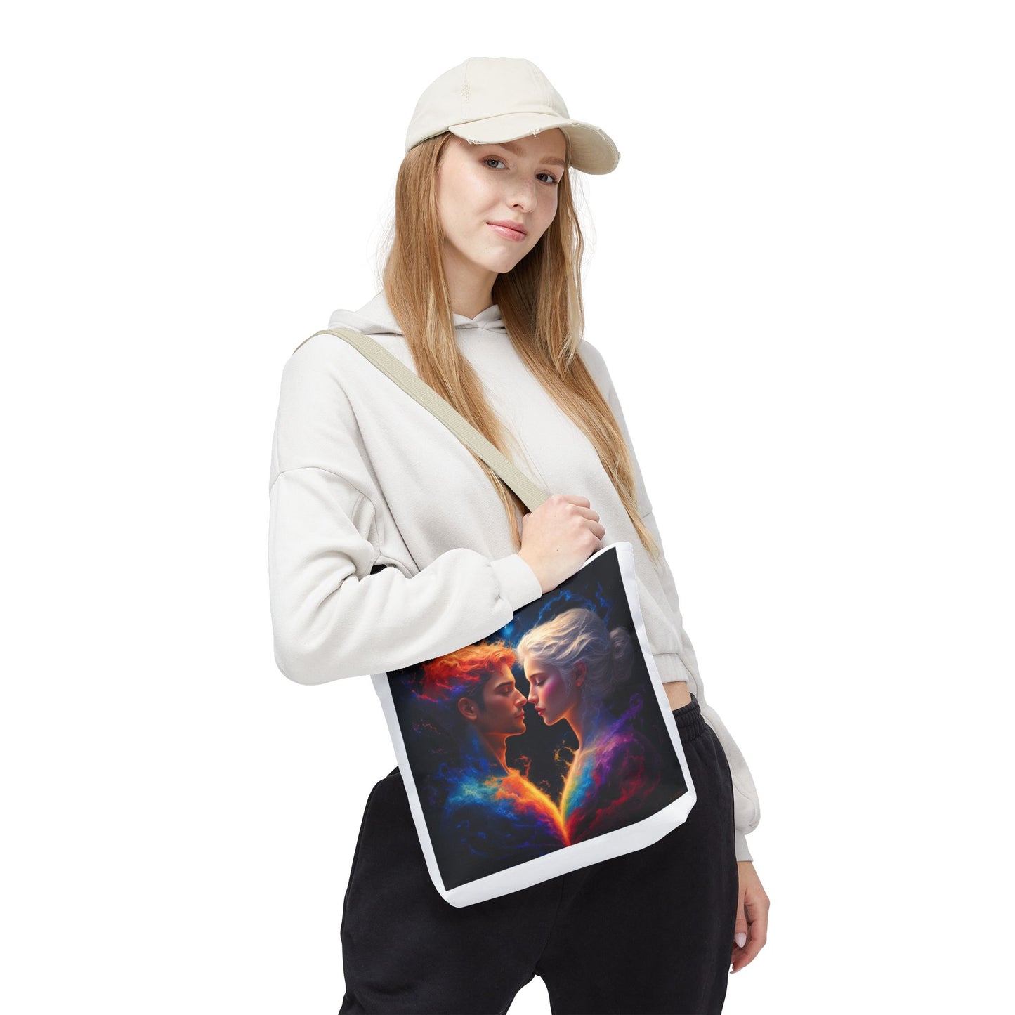 Cosmic Lovers Tote Bag — Fire & Ice Romantic Art AOP