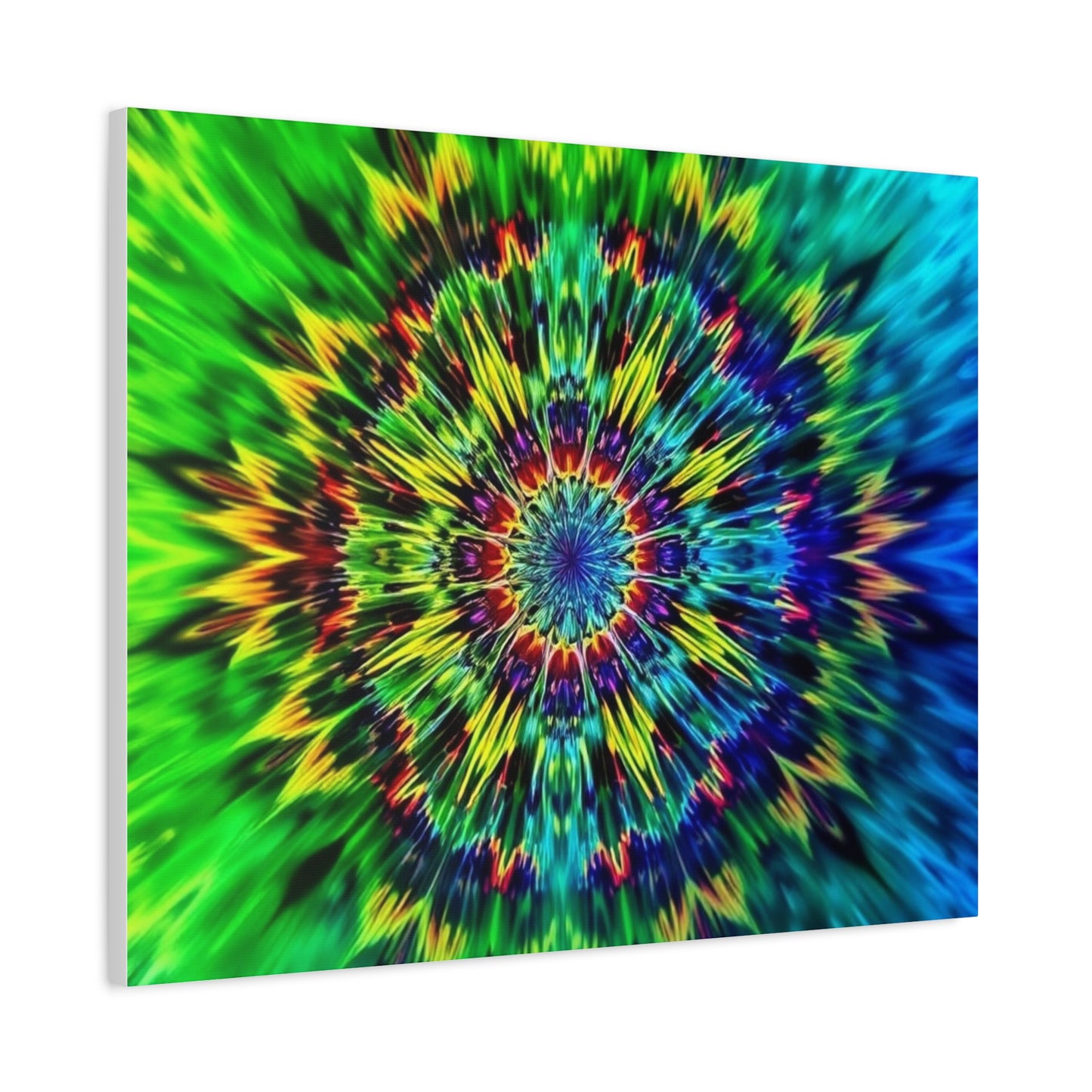 Psychedelic Kaleidoscope Matte Canvas Wall Art — Vibrant Mandala Stretched Canvas