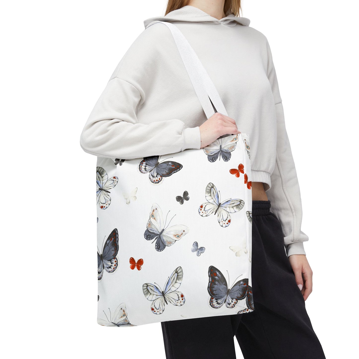 Butterfly Pattern Tote Bag — Lightweight Floral Tote for Everyday Use