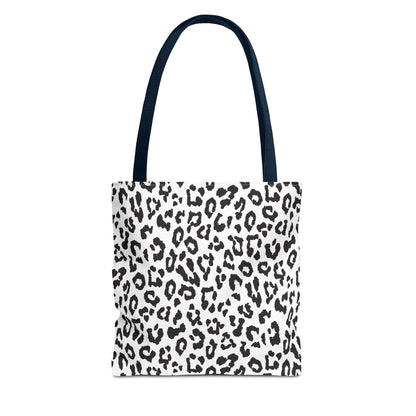 Leopard Print Tote Bag — Black & White All-Over-Print Shopper