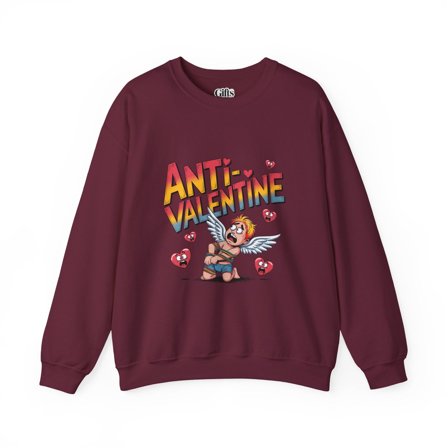 Anti-Valentine Sweatshirt — Funny Cupid Reject Graphic Crewneck