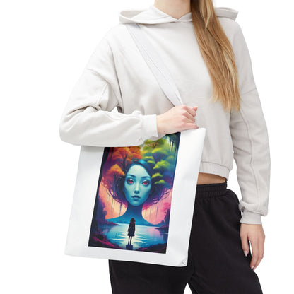 Dreamscape Portrait Tote Bag — Surreal Forest Girl Art