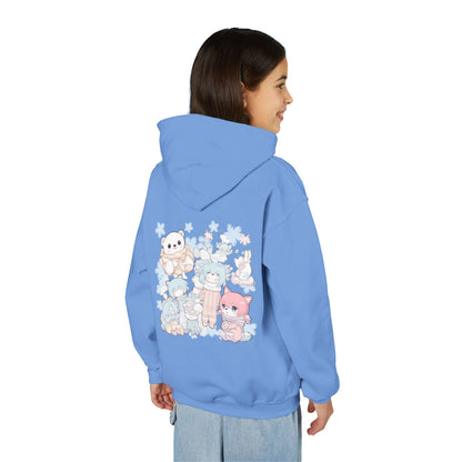 Youth Hoodie — Pastel Kawaii Plush Friends Graphic