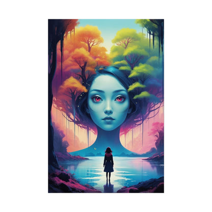 Poster „Surreale Waldgöttin“ – Fantasy-Kunst-Poster (gerollt)