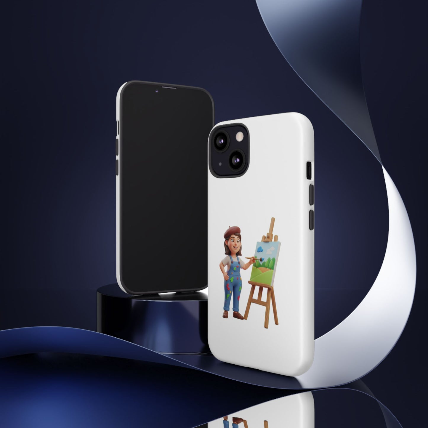 iPhone Artist Painter Phone Case — Cute Female Artist with Easel Protective iPhone Cover