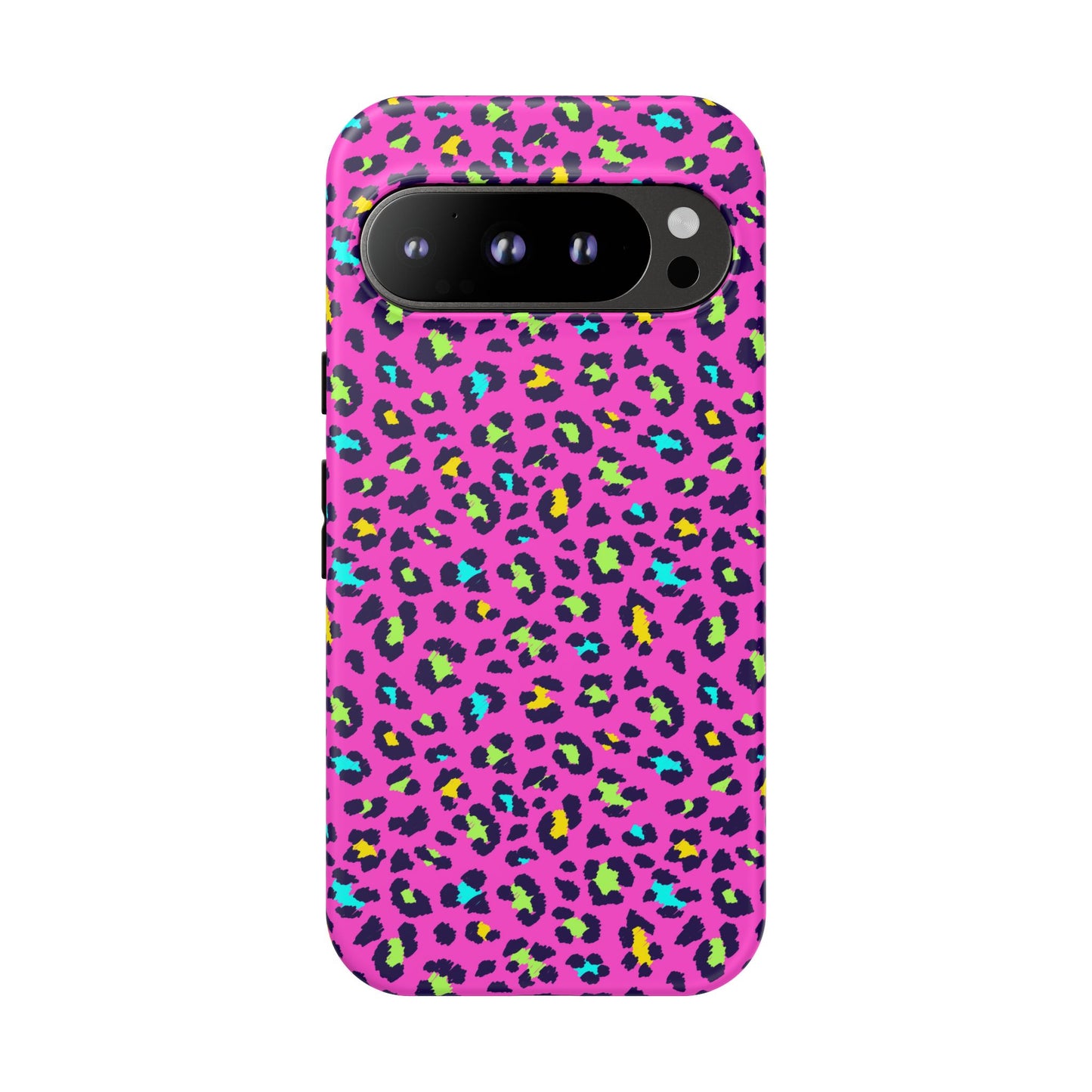 Funda resistente para teléfono Google Pink Neon Leopard: protector con estampado animal brillante