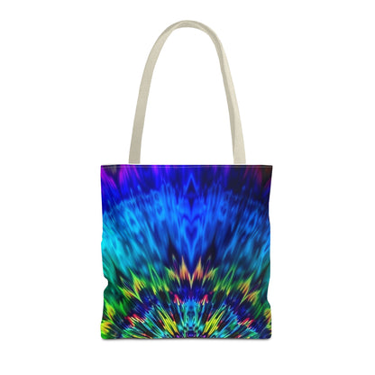 Tie-Dye Kaleidoscope Tote Bag — Vibrant All-Over Print Beach & Market Bag