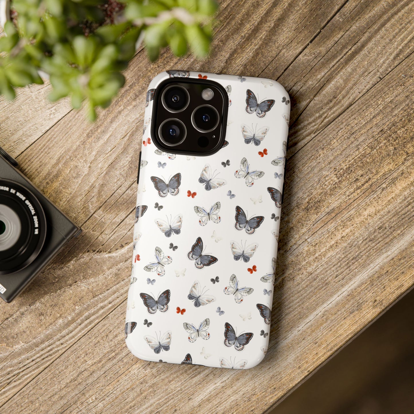 iPhone Butterfly Pattern Tough Phone Case — Protective Floral-Inspired iPhone Case