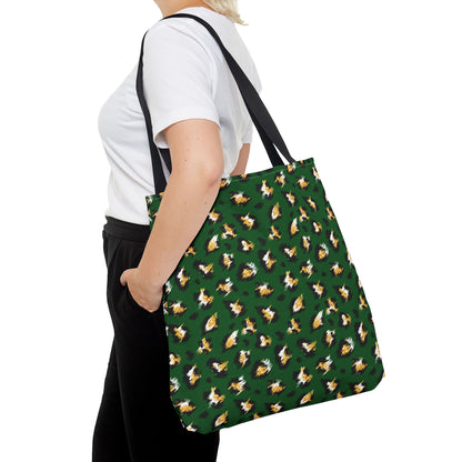 Green Leopard Print Tote Bag – Patterned All-Over-Print Shopper