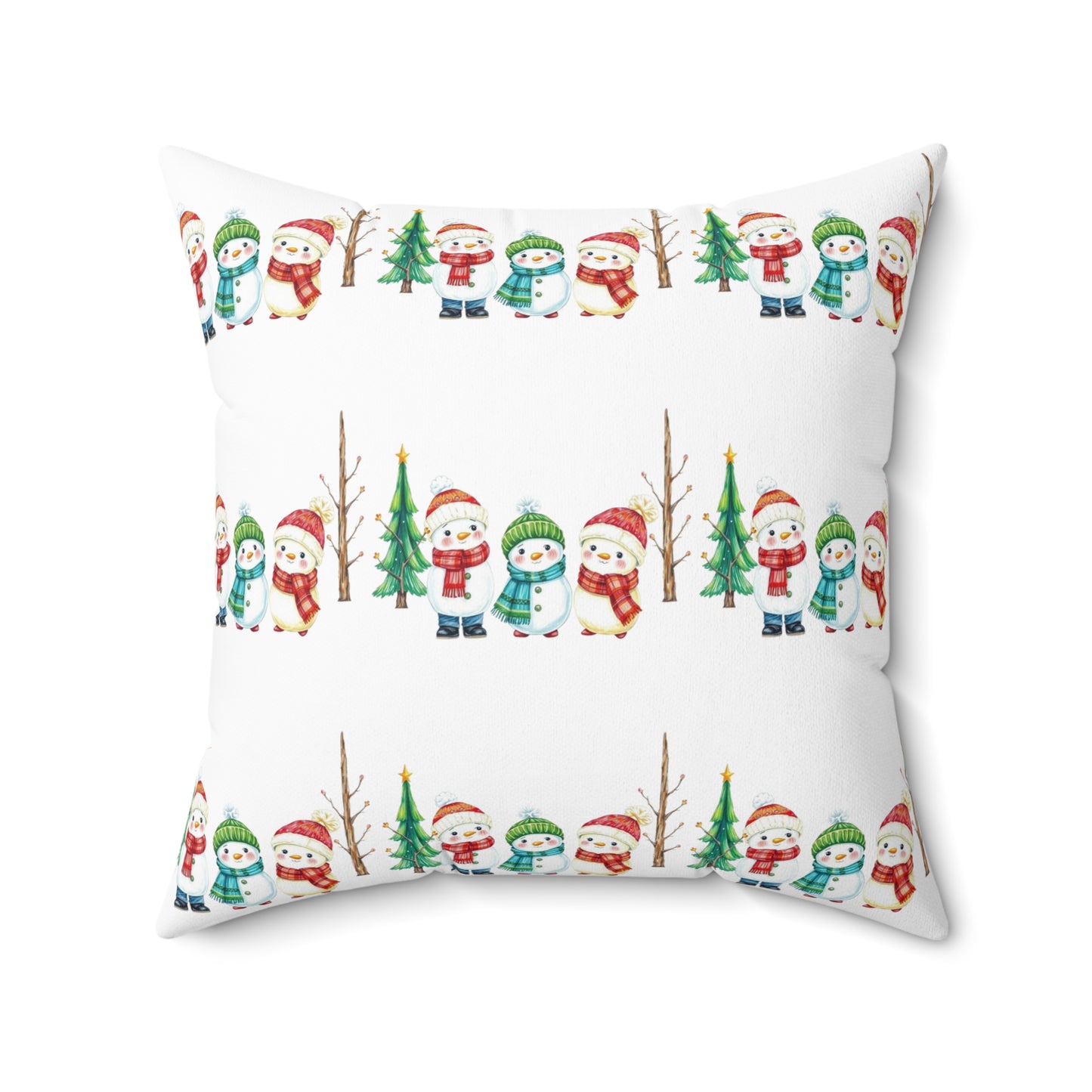 Christmas Snowman Pattern Pillow — Festive Holiday Decorative Throw