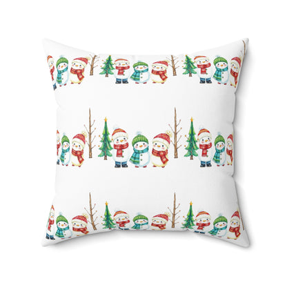Christmas Snowman Pattern Pillow — Festive Holiday Decorative Throw