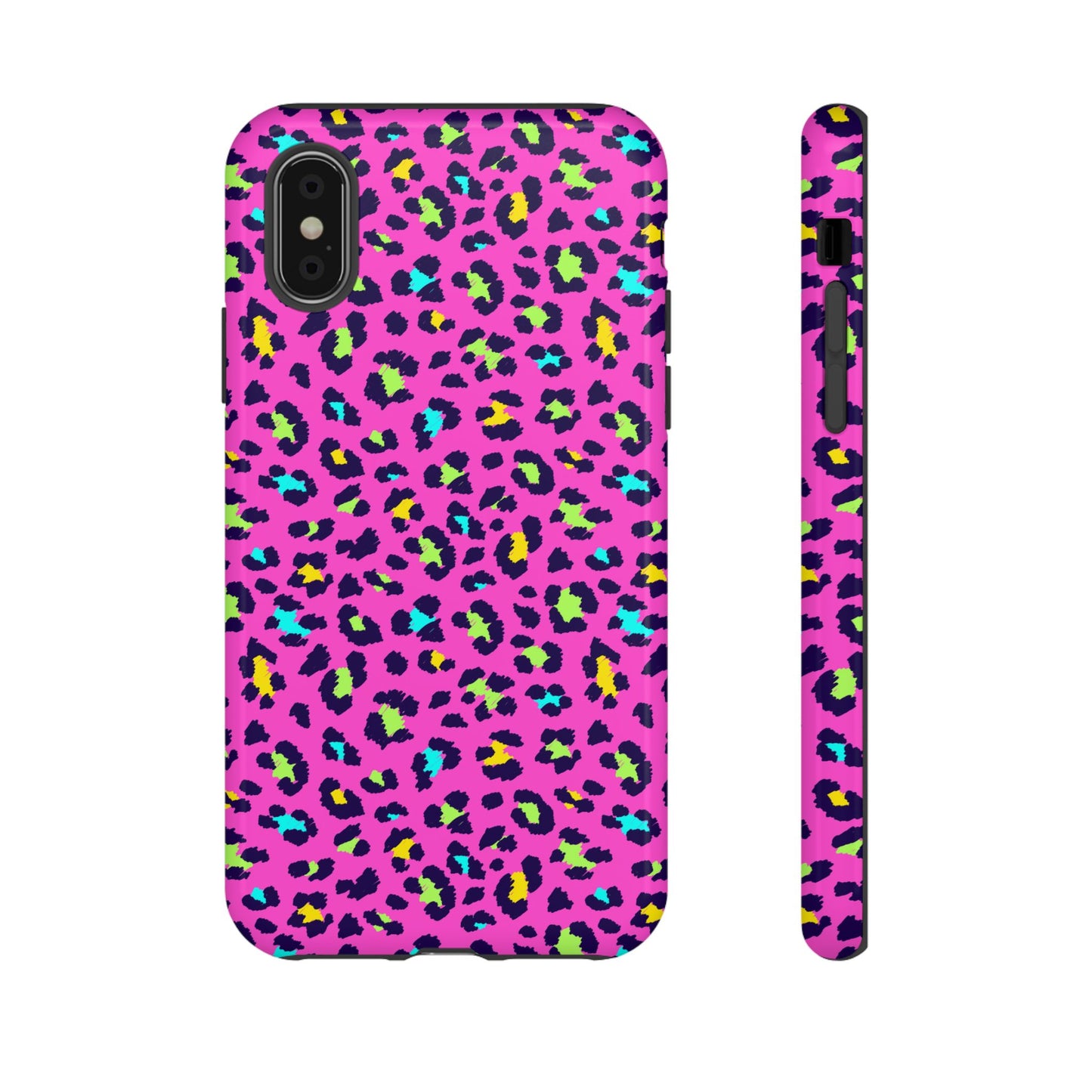 iPhone Pink Neon Leopard Phone Case — Bold Protective iPhone Cover