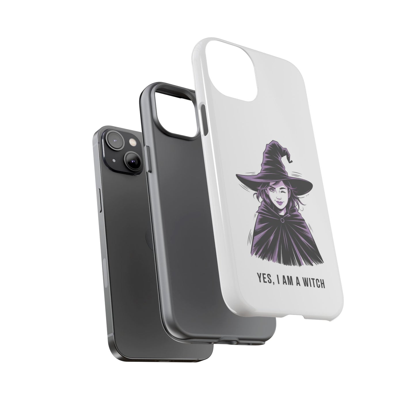 iPhone Yes, I Am a Witch Phone Case — Gothic Witch Illustration Protective Cover
