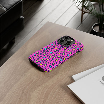 iPhone Pink Neon Leopard Phone Case — Bold Protective iPhone Cover