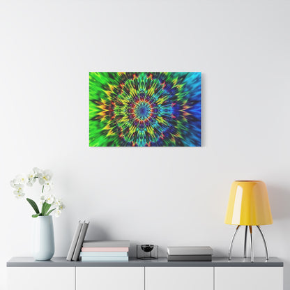 Psychedelic Kaleidoscope Matte Canvas Wall Art — Vibrant Mandala Stretched Canvas