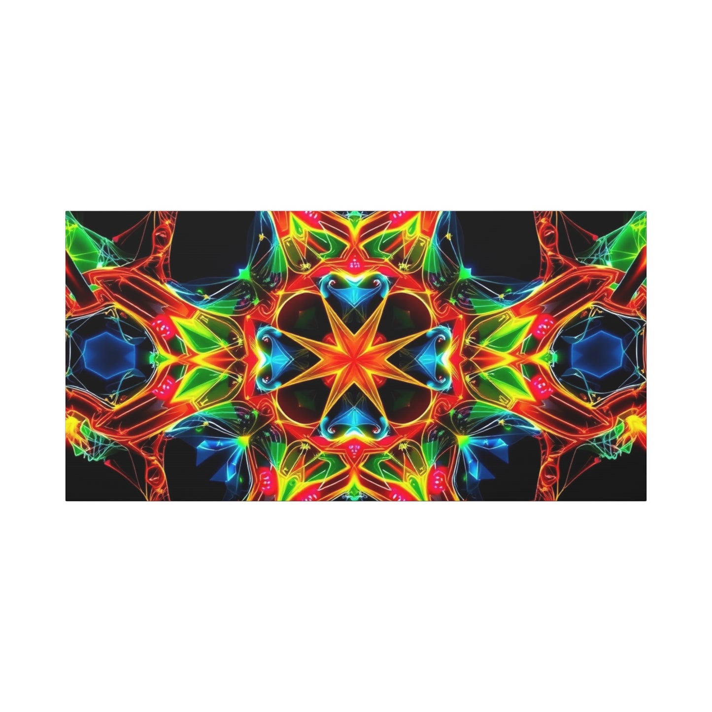Kaleidoscope Neon Mandala Matte Canvas