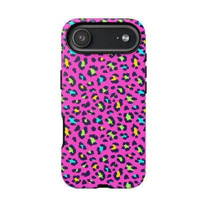 iPhone Pink Neon Leopard Phone Case — Bold Protective iPhone Cover