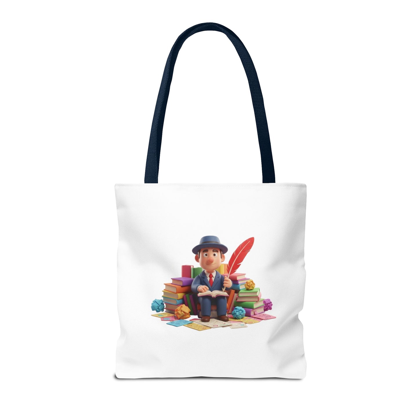 Tote — Cute Bookworm Writer Illustration Tote Bag