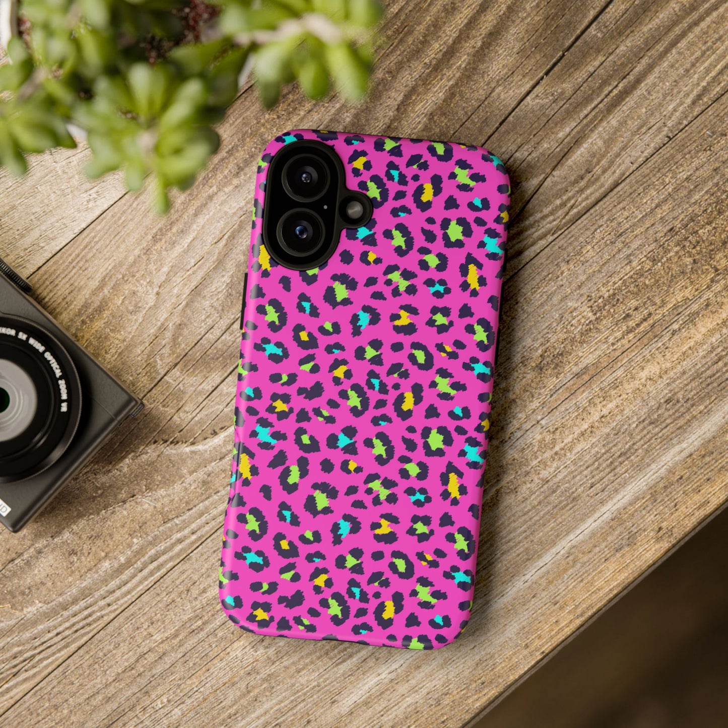iPhone Pink Neon Leopard Phone Case — Bold Protective iPhone Cover