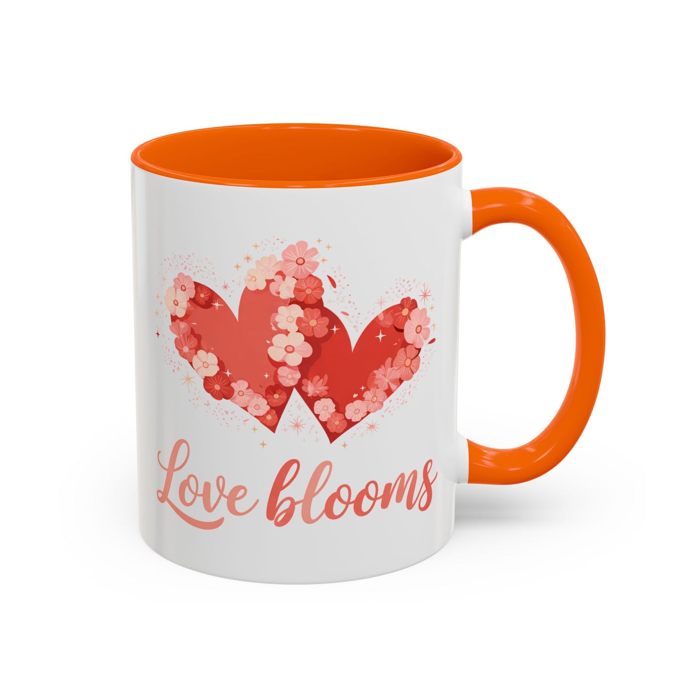 Love Blooms Accent Coffee Mug — Floral Heart 11/15oz