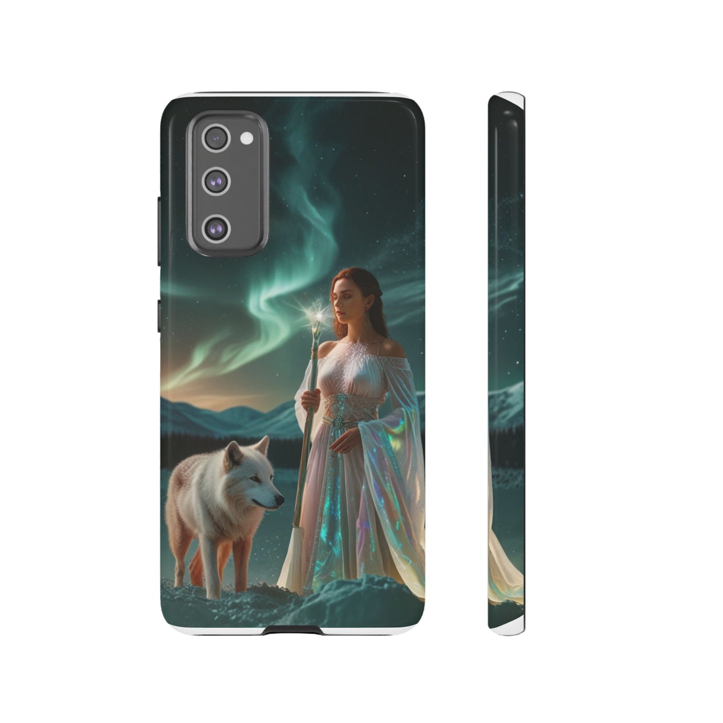 Samsung Aurora Guardian Handyhülle – Mystic Woman &amp; Wolf Magic Galaxy Schutz