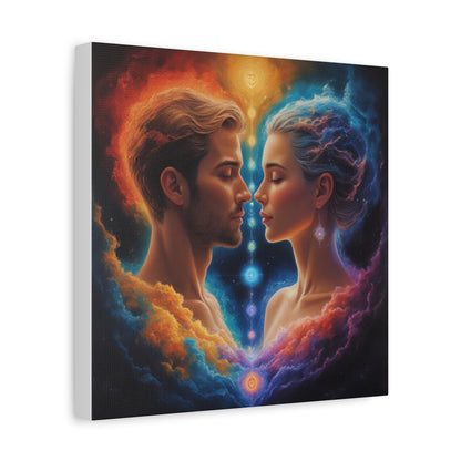 Spiritual Lovers Matte Canvas Print — Energetic Soulmate Portrait