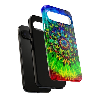 Funda para teléfono Google Psychedelic Tie-Dye Mandala: protección resistente y vibrante