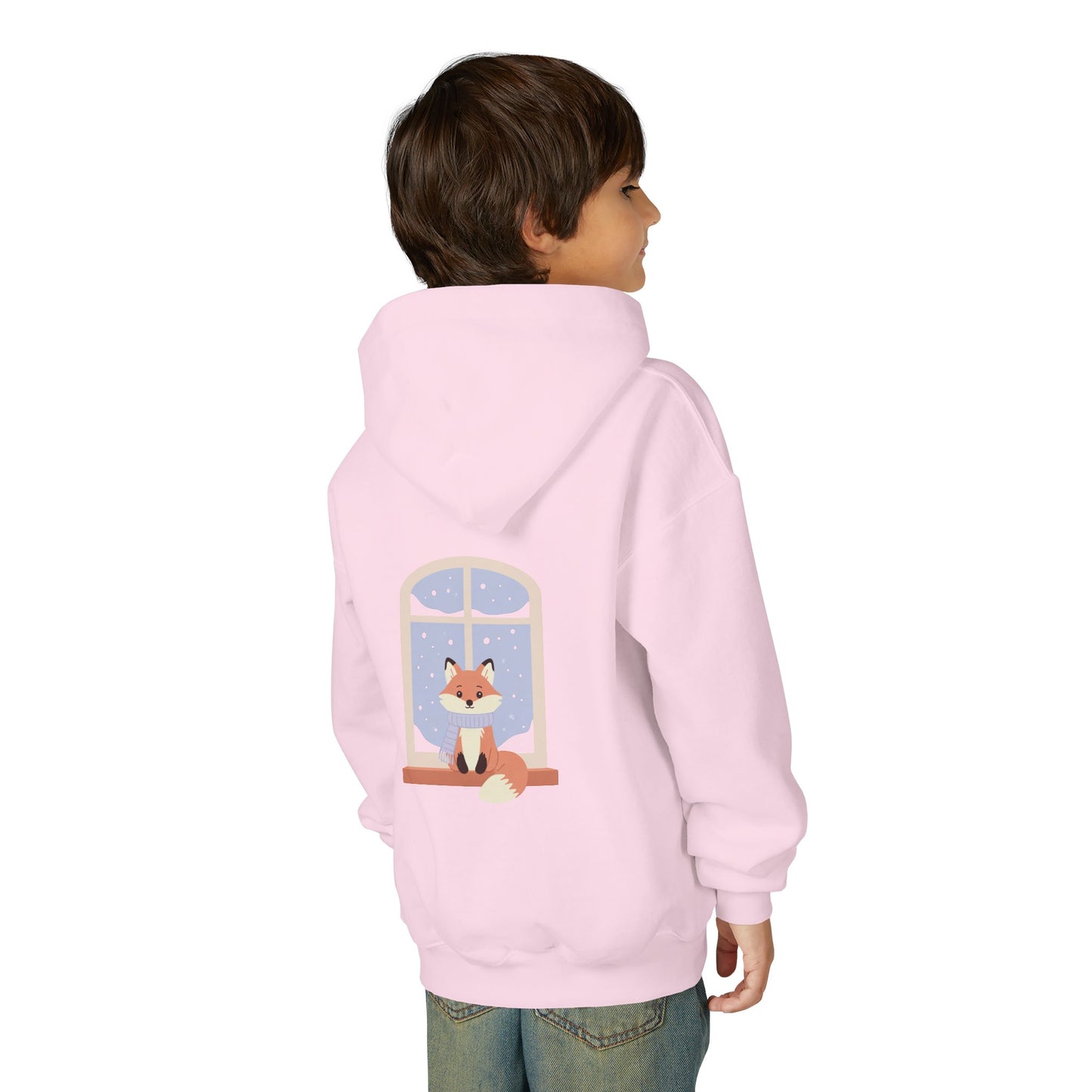 Kids Fox Hoodie - Cozy Winter Window Design