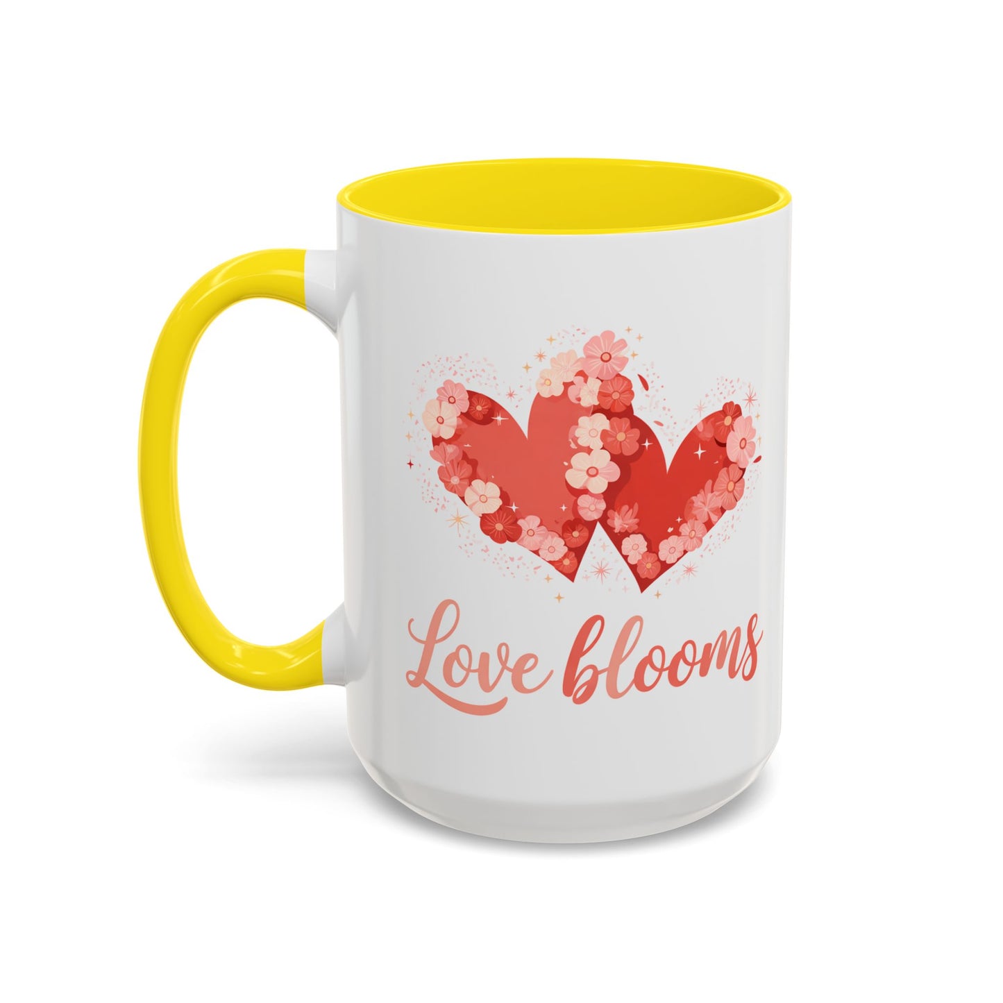 Love Blooms Accent Coffee Mug — Floral Heart 11/15oz