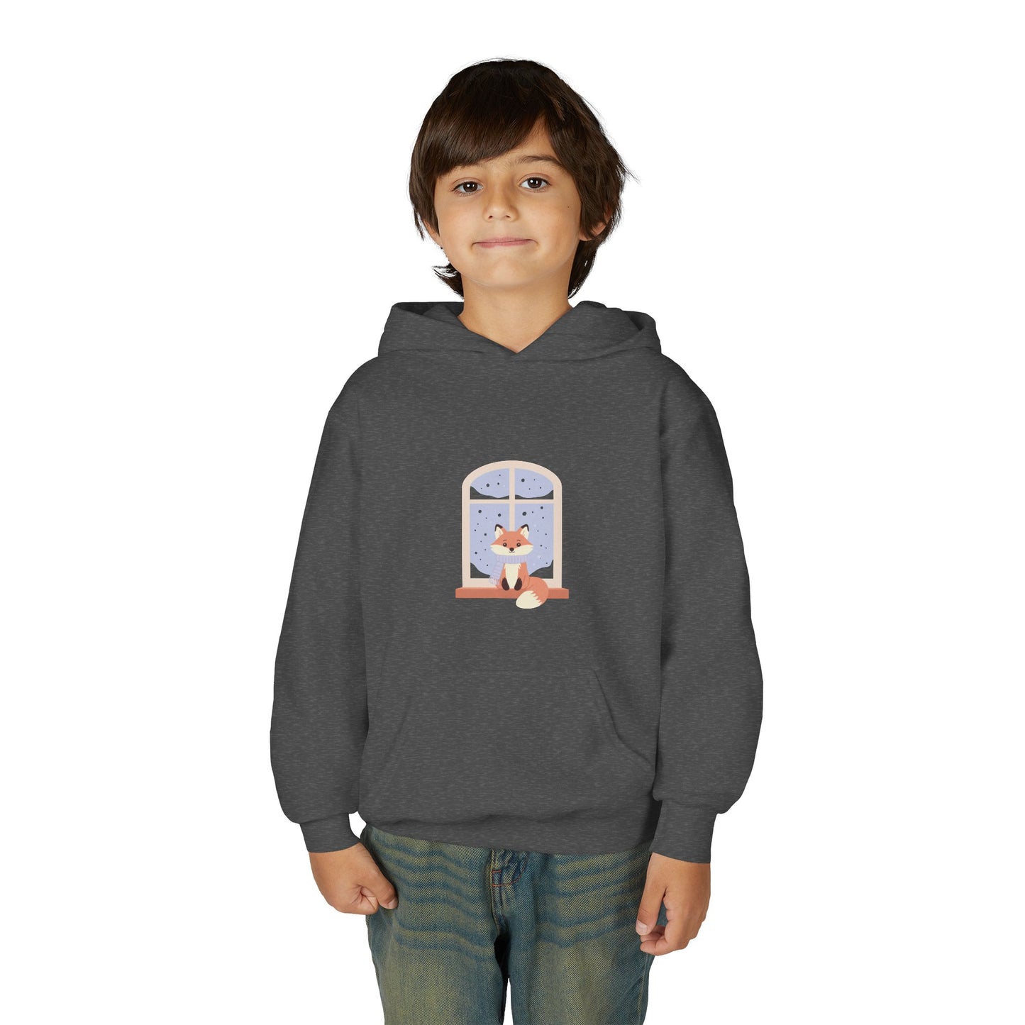 Kids Fox Hoodie - Cozy Winter Window Design