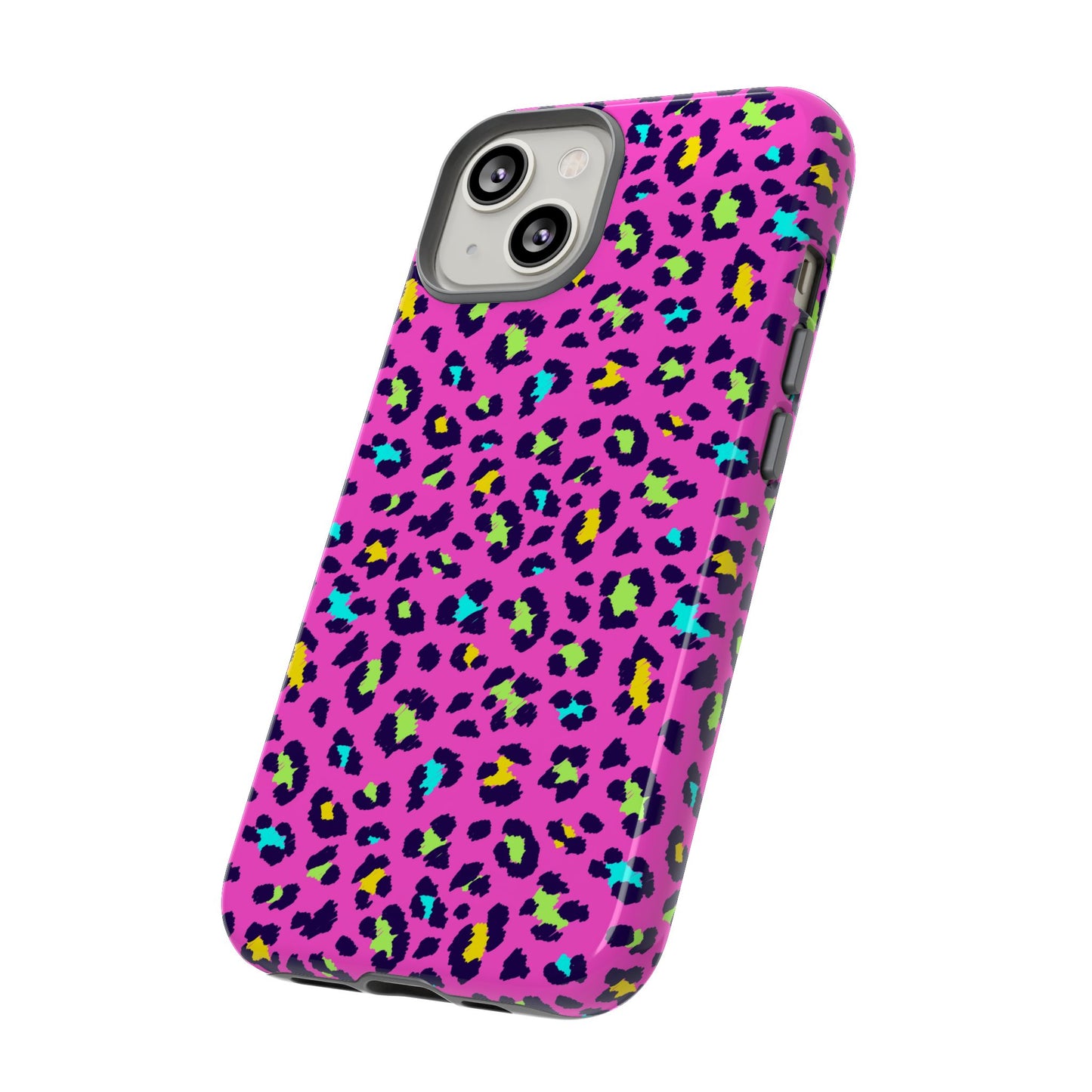 iPhone Pink Neon Leopard Phone Case — Bold Protective iPhone Cover
