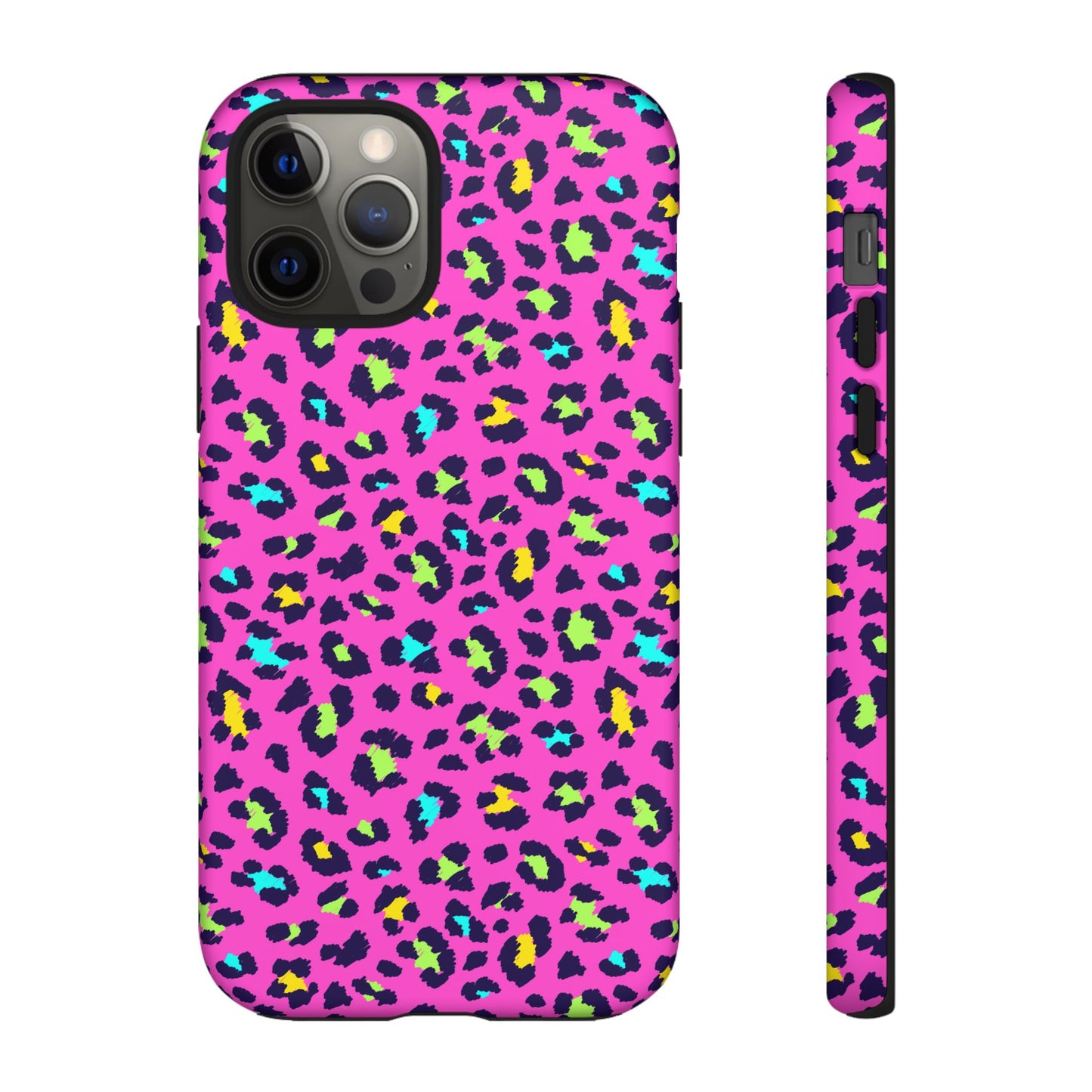 iPhone Pink Neon Leopard Phone Case — Bold Protective iPhone Cover