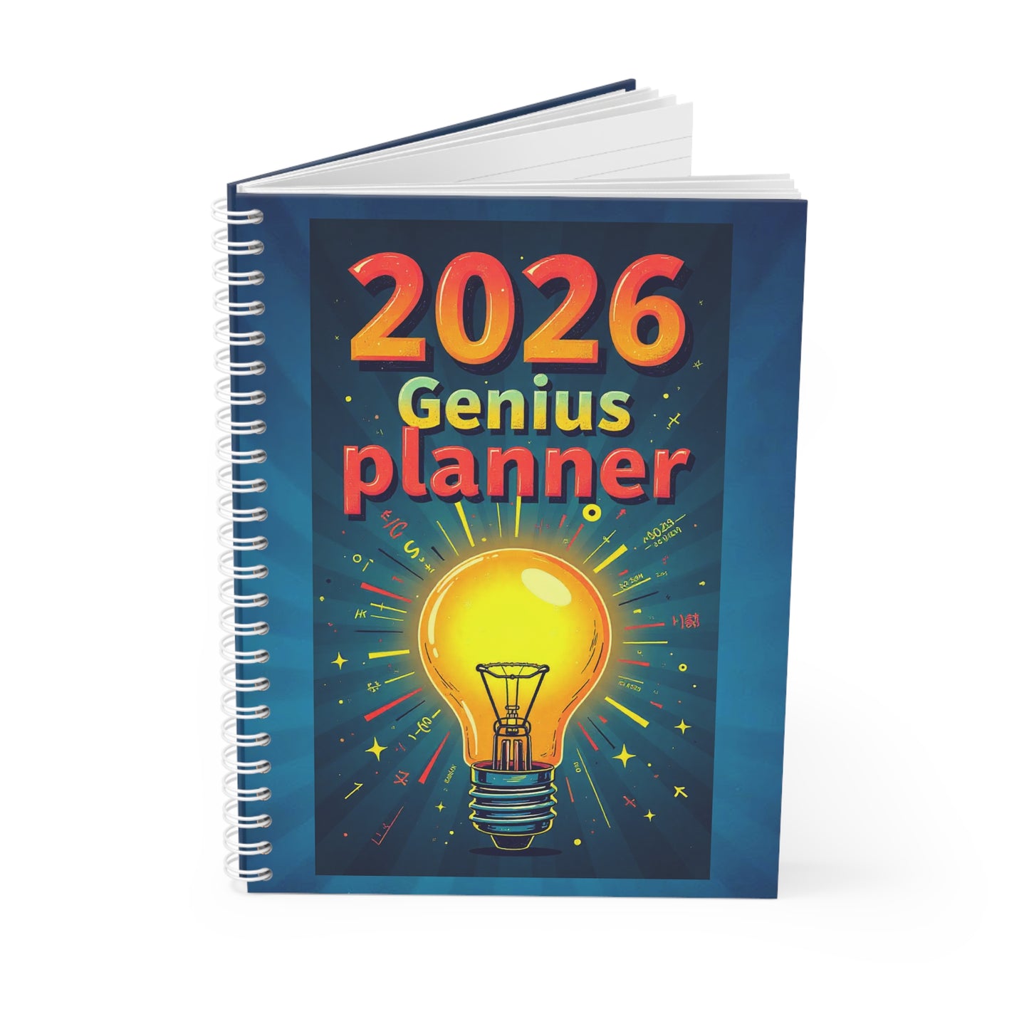 2026 Genius Planner Spiral Notebook — Bright Idea Lightbulb